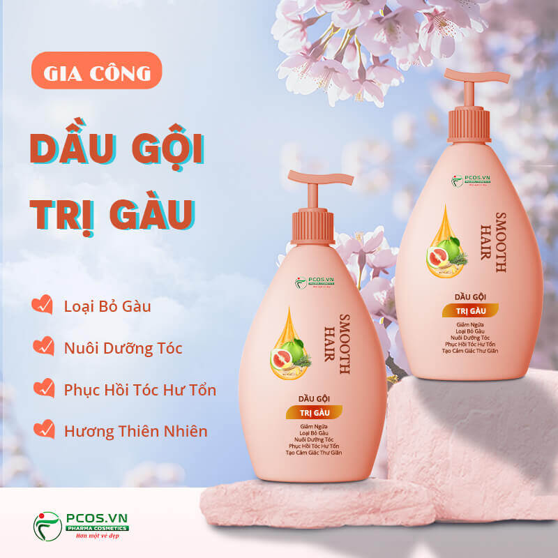 gia công dầu gội đầu trị gàu