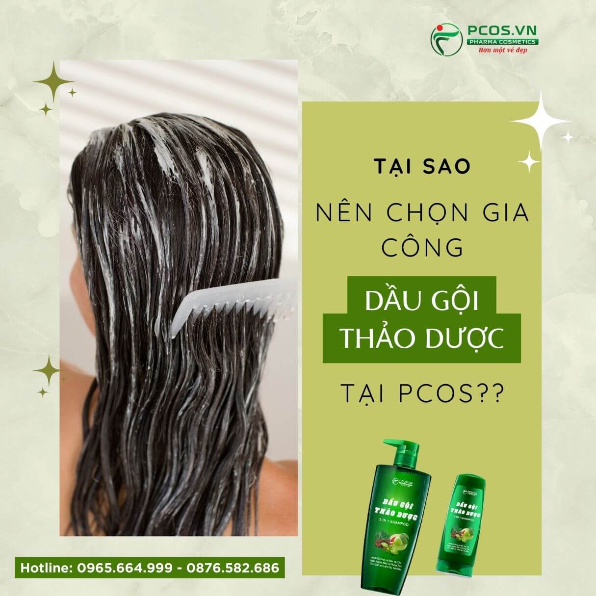 Gia công dầu gội đầu thảo dược tại PCOS