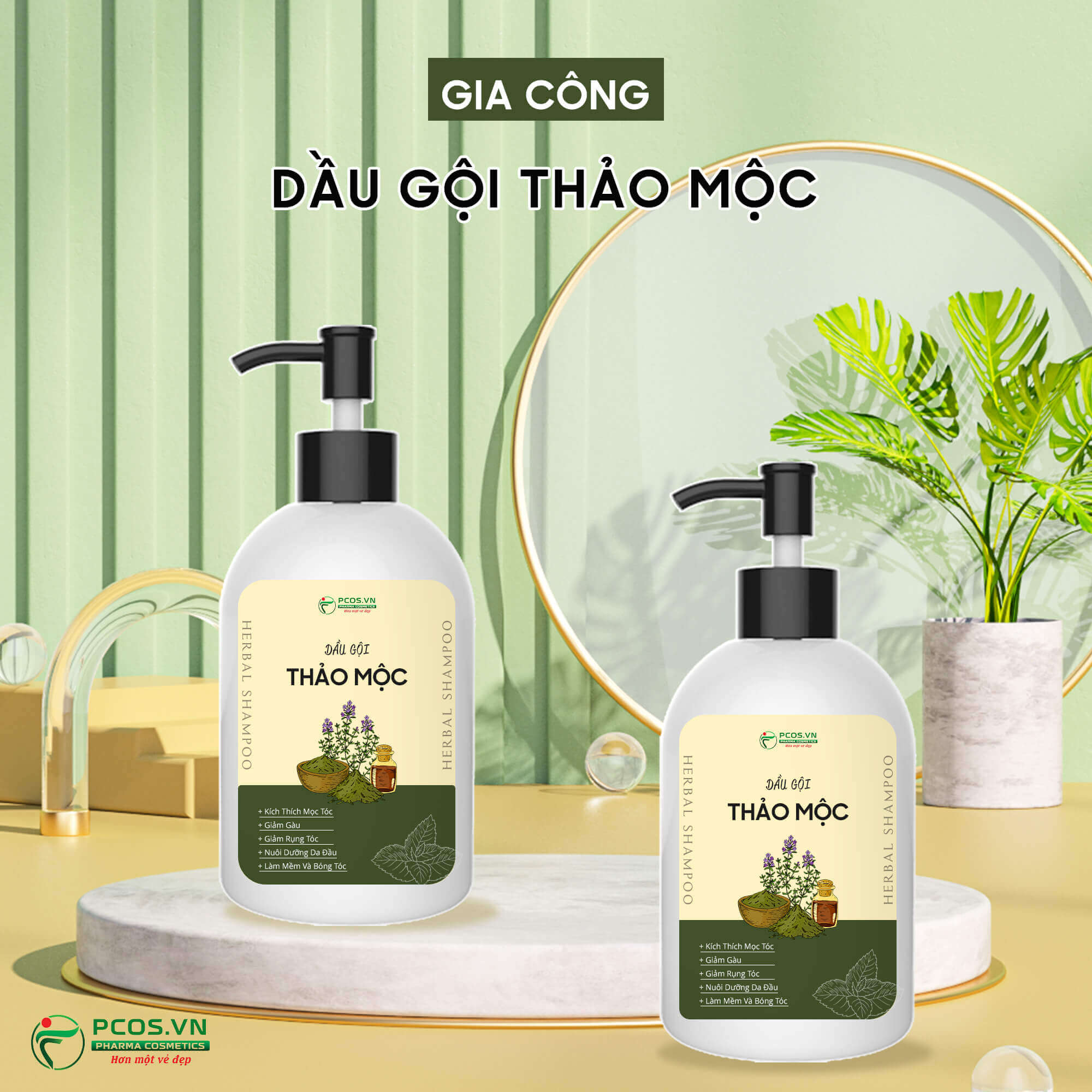 Gia công dầu gội thảo mộc