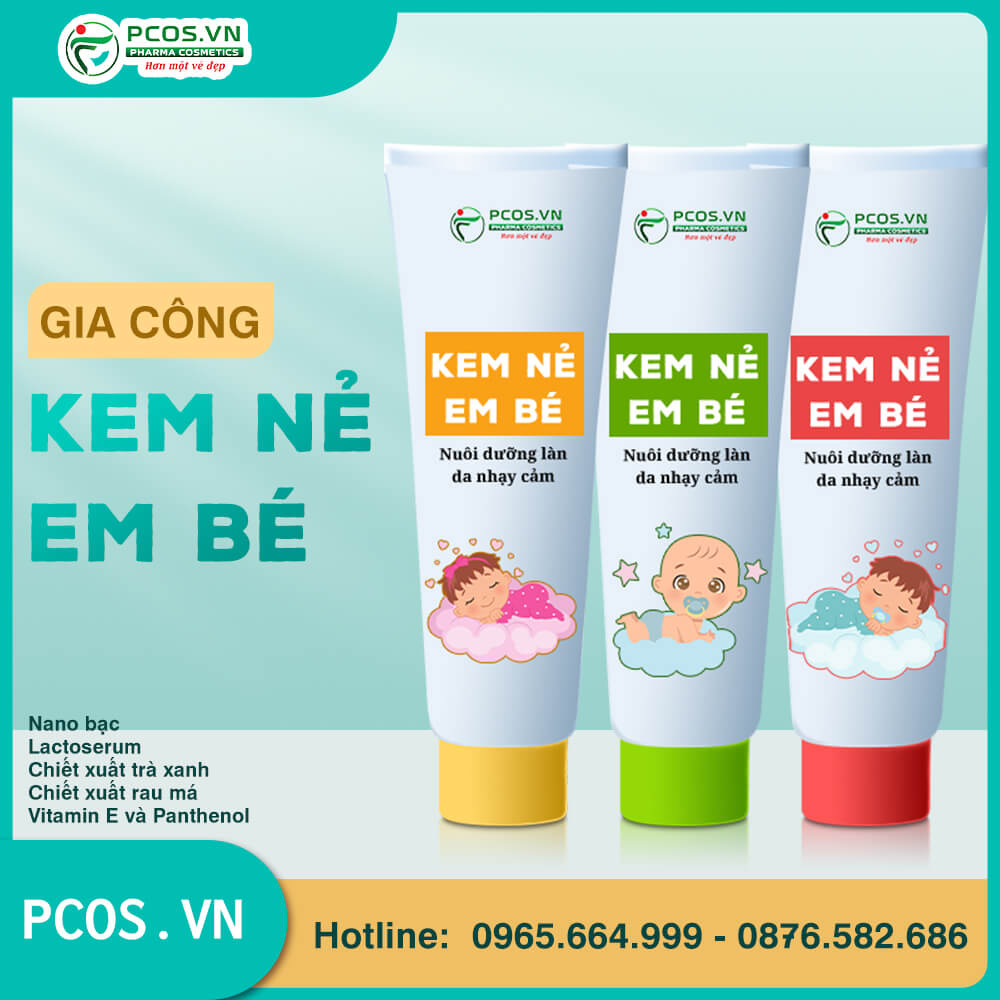 Gia công kem nẻ em bé tiêu chuẩn CGMP
