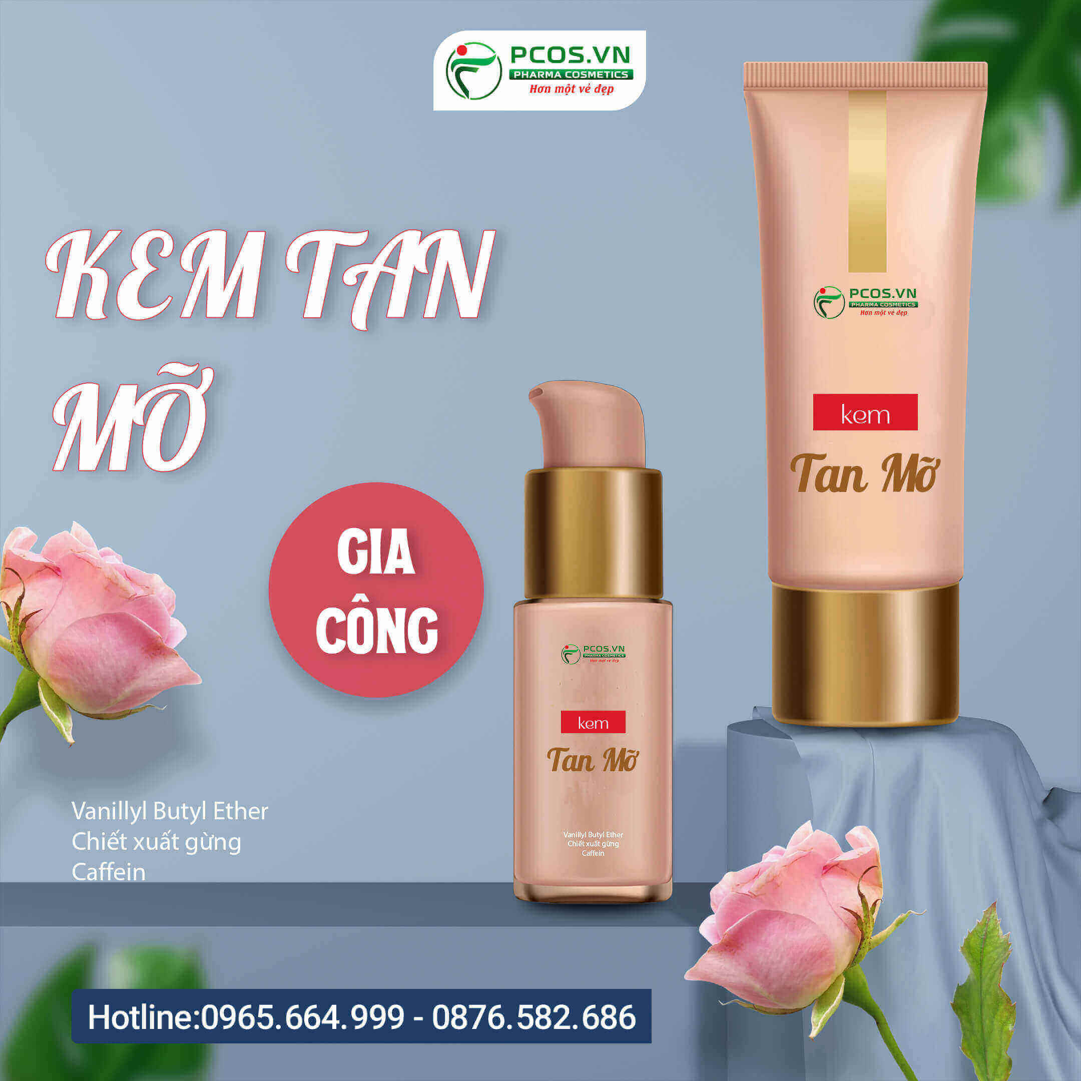 gia công kem tan mỡ bụng