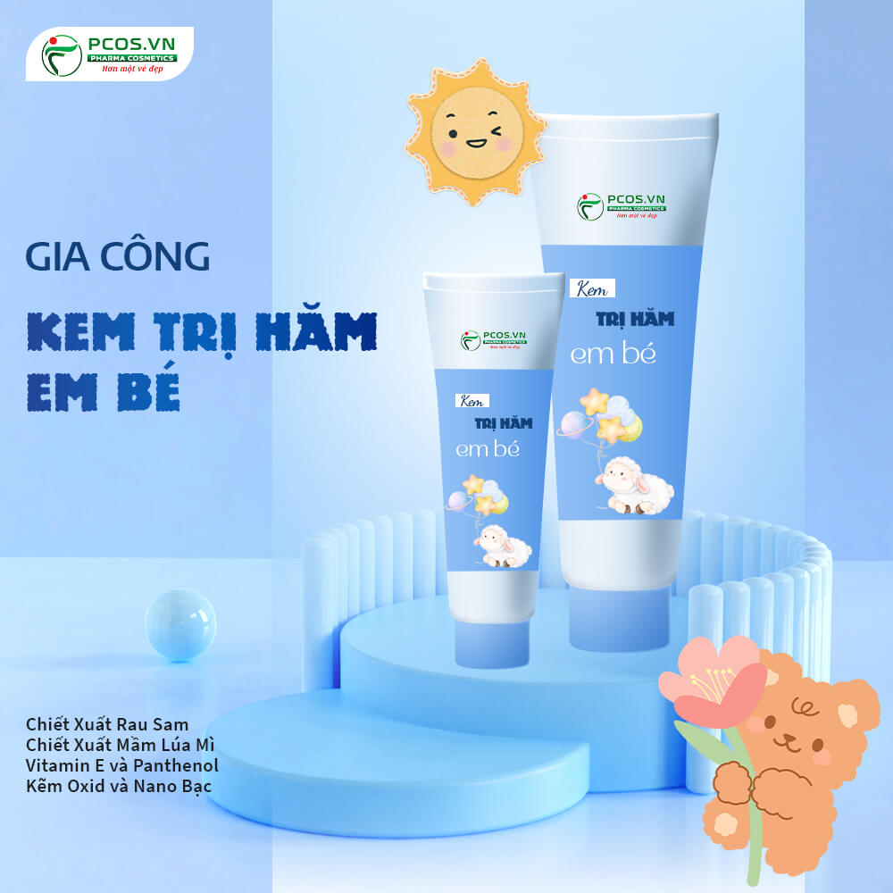 Gia công kem trị hăm cho bé