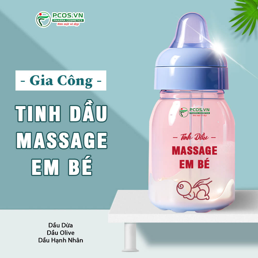 Gia công tinh dầu massage em bé