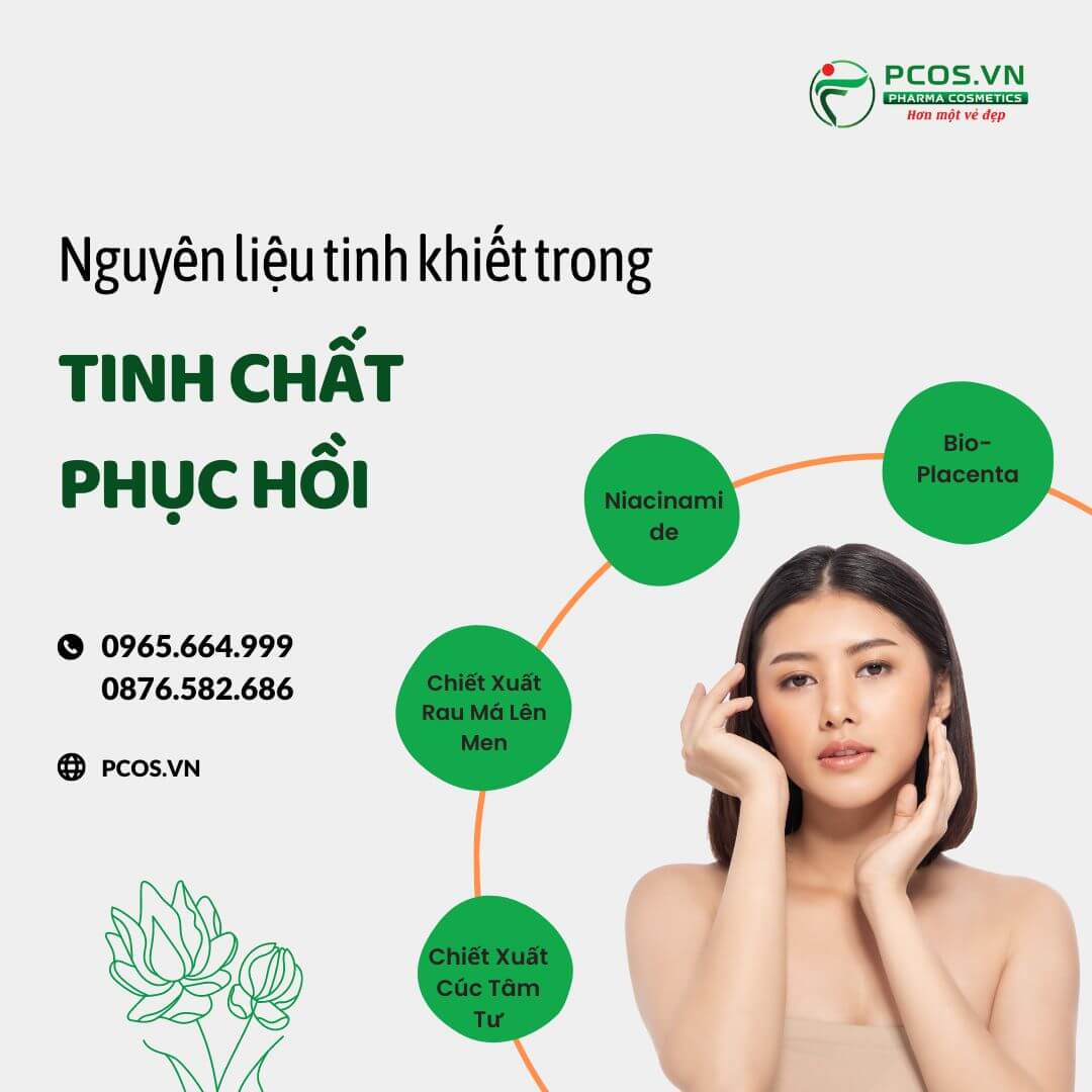 Các thành phần chính gia công tinh chất phục hồi da
