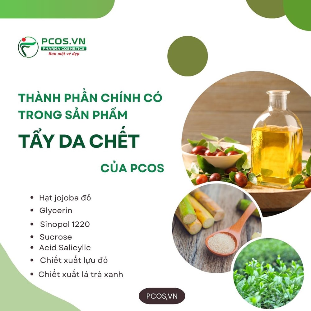 Các thành phần thiên nhiên của sản phẩm tẩy tế bào chết da mặt