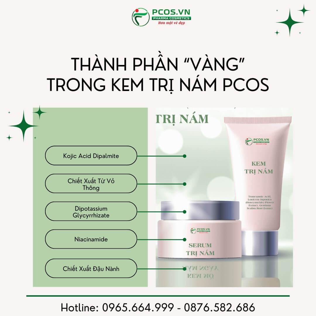 Thành phần trong kem serum trị nám Pcos