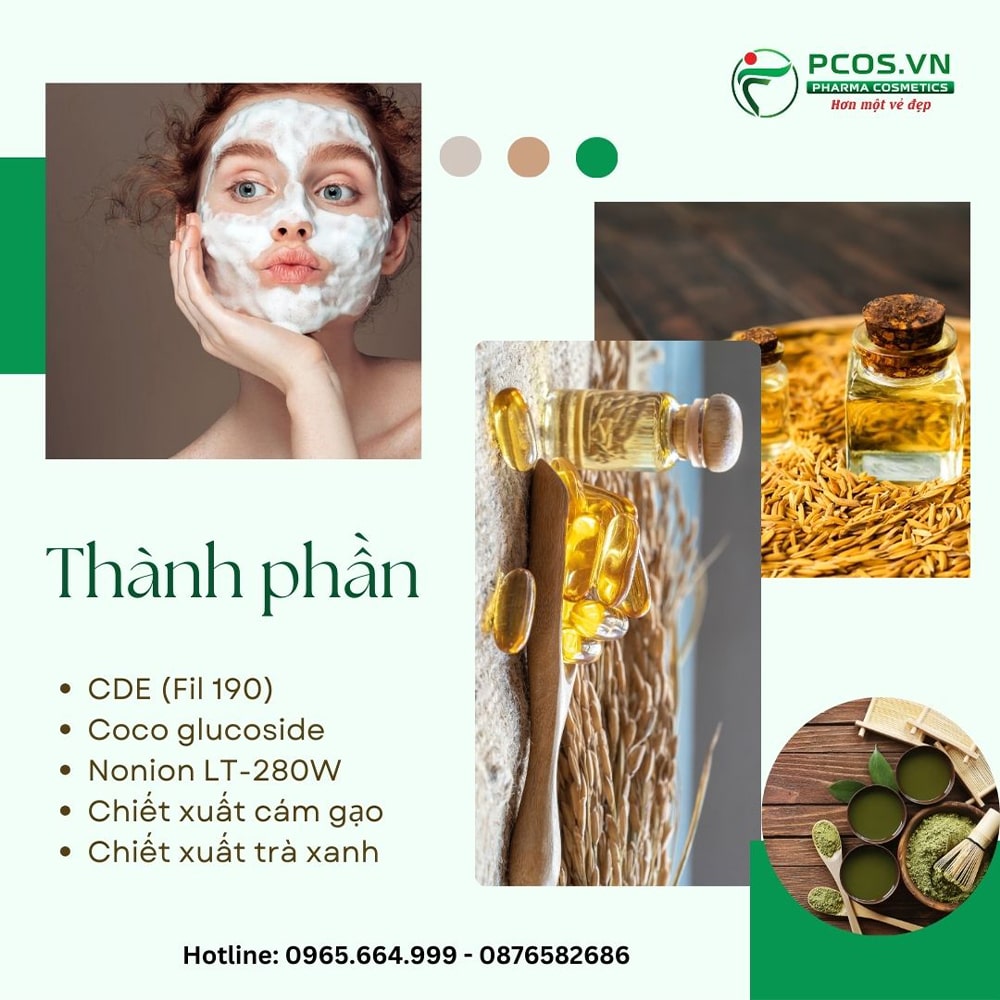 Thành phần sữa rửa mặt Pcos