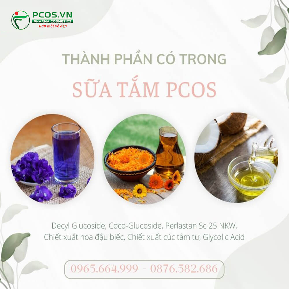 Thành phần trong sửa tắm của Pcos