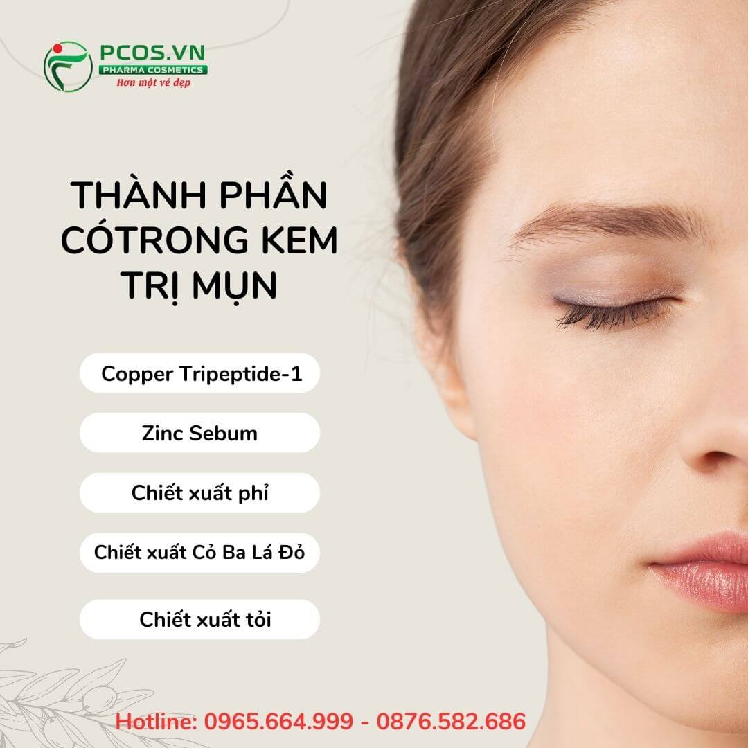 Thành phần có trong kem trị mụn Pcos